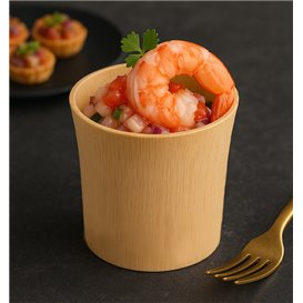 Bambusové Kelímek Stojany Fingerfood Opakovaně Použitelný 8,4x9,2x9cm (12 Ks)