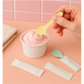 Papírová Zmrzlinová Lžička Hygienicky Balená Barevný Mix 'Tutti Frutti' 9cm (2.000 Ks)