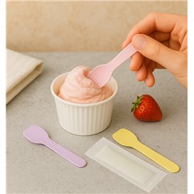 Papírová Zmrzlinová Lžička Hygienicky Balená Barevný Mix 'Tutti Frutti' 9cm (2.000 Ks)