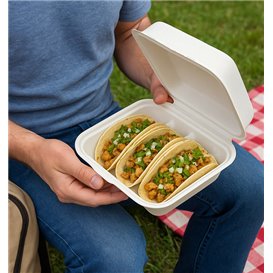 Papírový Menu Box Tacos Bílý 2-Dílné 41x48x40cm (50 Ks)