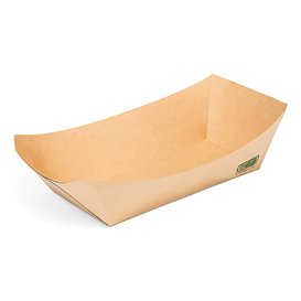 Miska Lodička Bambusového Papíru Kraft 350ml 16,5x12x4,4cm (1000 Ks)