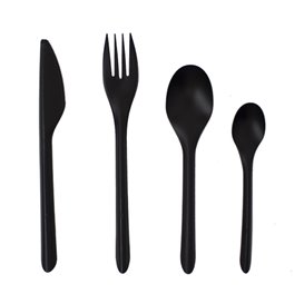 Nůž na Opakované Použitelný z PP Černý 17,8cm (1.000 Ks)