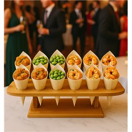 Stand Bambusové na Kornouty 12 Dílný (4 Ks)