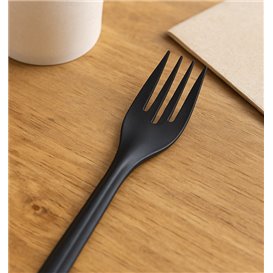 Vidlička na Opakované Použitelná z PP Černá 17,5cm (50 Ks)