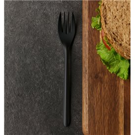 Vidlička na Opakované Použitelná z PP Černá 17,5cm (50 Ks)