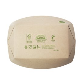 Miska Lodička Bambusového Papíru Kraft 800ml 24x16x5,2cm (500 Ks)
