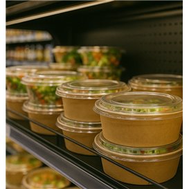 Mísa na Salát Lepenková Kraft-Kraftová s Víkem PET 750ml Ø15cm (250 Ks)