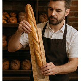 Papírové Sáčky Kraft s Okénkem " Hroty " 14+7x55cm (1000 Ks)