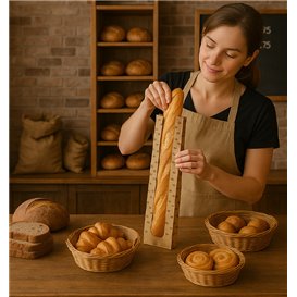 Papírové Sáčky Kraft s Okénkem " Hroty " 14+7x55cm (1000 Ks)