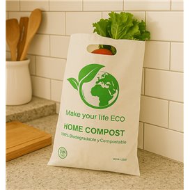 Igelitová Taška s Průhmatem Bio Home Compost 20x33cm 20µm (3.000 Ks)
