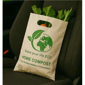 Igelitová Taška s Průhmatem Bio Home Compost 20x33cm 20µm (3.000 Ks)