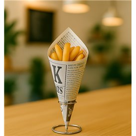 Papírové Kornouty Nepromastitelný Noviny 16cm 40g (2.000 Ks)