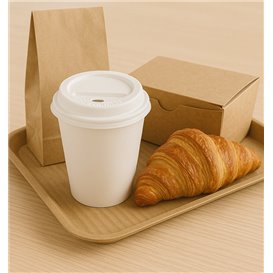 Víčko s Otvorem Bílá Kelímek 7Oz Ø7,2cm (100 Ks)