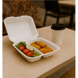 Krabička na Hamburger 2 Vrstvy z Cukrové Třtiny 25,1x16,2x6,5cm (400 Ks)