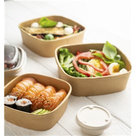 Miska Kwadratu Kartonová Kraft 750ml 17x17x5cm (300 Ks)