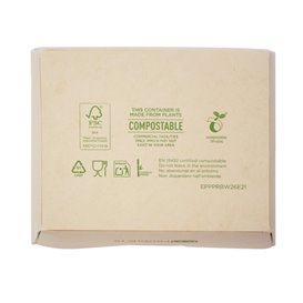 Krabička Bambusového Papíru Kraft s Okénkem 11,5x9x6,5 cm 700ml (200 Ks)