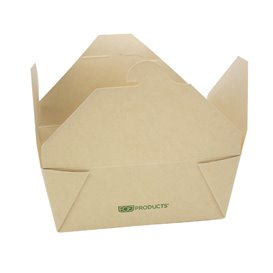 Krabička Bambusového Papíru Kraft 14x12x6,5cm 1300ml (50 Ks)