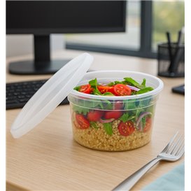 Plastová Miska PP s Víčkem Průhledná “Deli Range” 480ml (240 Ks)