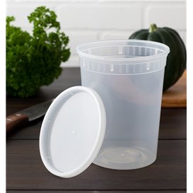 Plastová Miska PP s Víčkem Průhledná “Deli Range” 960ml (40 Ks)