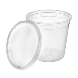 Plastová Miska PP s Víčkem Průhledná “Deli Range” 720ml (40 Ks)