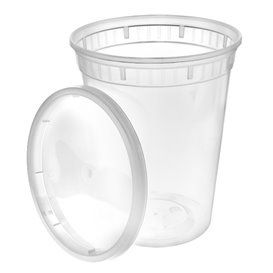Plastová Miska PP s Víčkem Průhledná “Deli Range” 960ml (40 Ks)