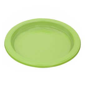 Plastové Talíř PS Opakovaně Použitelné na Mělký Limetkově Zelená Ø220mm (300 Ks)