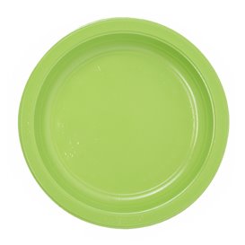 Plastové Talíř PS Opakovaně Použitelné na Mělký Limetkově Zelená Ø220mm (25 Ks)