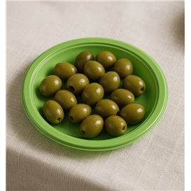 Plastové Talíř PS Opakovaně Použitelné na Mělký Limetkově Zelená Ø165mm (450 Ks)