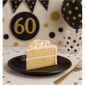 Plastové Talíř PS Opakovaně Použitelné Mělká Černá Ø165mm (450 Ks)