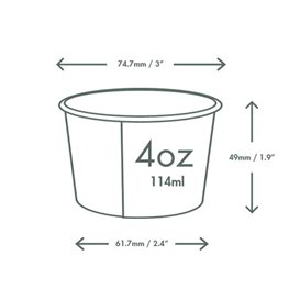 Kartonová Miska na Zmrzlinu 6Oz/170ml (50 Ks)