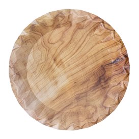 Papirové Talíř s Dřeva Vzorem “Bali” Ø18cm 290g/m² (500 Ks)