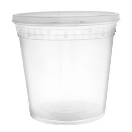 Plastová Miska PP s Víčkem Průhledná “Deli Range” 710ml (40 Ks)