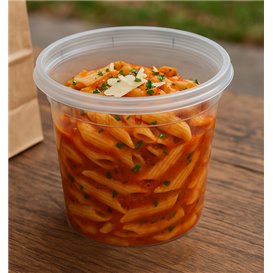 Plastová Miska PP s Víčkem Průhledná “Deli Range” 710ml (40 Ks)