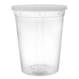Plastová Miska PP s Víčkem Průhledná “Deli Range” 920ml (40 Ks)