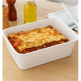 Plastová Miska Obdélníková PP Bílá 750ml 17x11,5x6,4cm (25 Ks)
