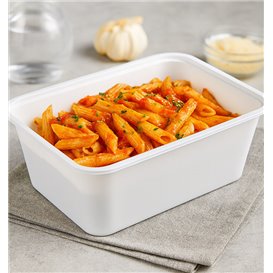 Plastová Miska Obdélníková PP Bílá 1.000ml 17x11,5x8,2cm (500 Ks)
