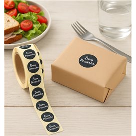 Kulaté Samolepky Role “Buen Provecho” Ø2,5cm (1 Ks)