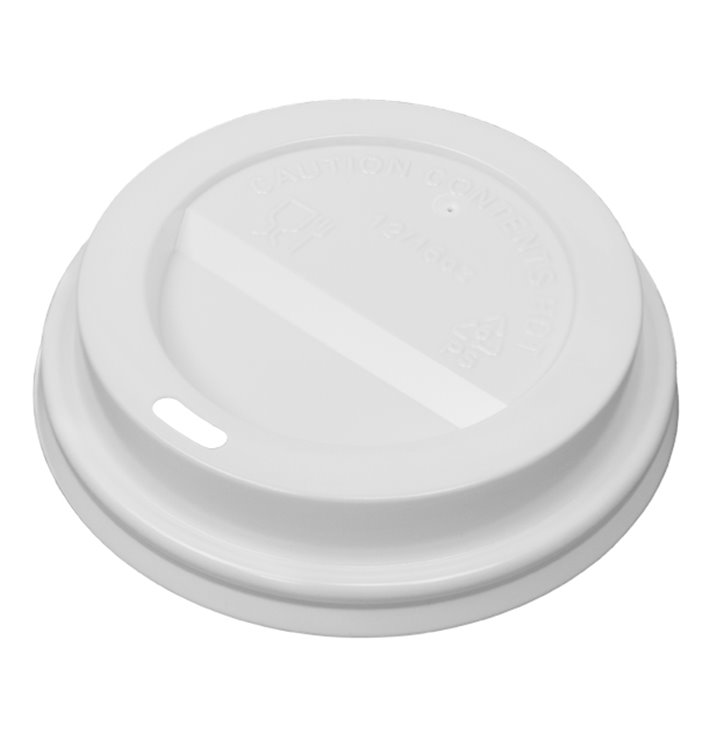 Cestovní víko s bílým papírovým otvorem Ø9,0cm (50 Ks)