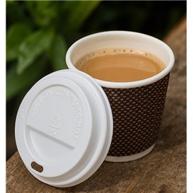 Víčko s Otvorem Bílá Kelímek Ø6,2 cm (50 Ks)