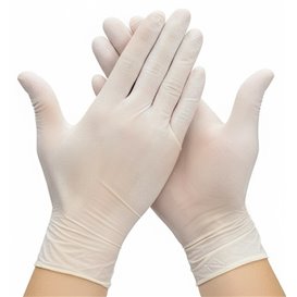 Latexové Rukavice bez Talco Bílý Velikost S AQL 15 (100 Ks)