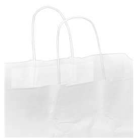 Papírové Tašky Bílá s Plochým Ouškem 80g/m² 32+16x27cm (300 Ks)
