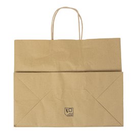 Sáčky Papír Kraft s Krouceným Uchy 80 g/m² 32+16x26cm (300 Ks.)