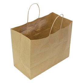 Sáčky Papír Kraft s Krouceným Uchy 80 g/m² 32+16x26cm (25 Ks.)
