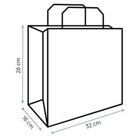 Sáčky Papír Kraft s Krouceným Uchy 80 g/m² 32+16x26cm (25 Ks.)