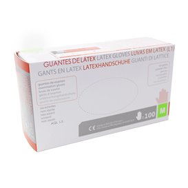 Latexové Rukavice bez Talco Bílý Velikost M AQL 15 (100 Ks)