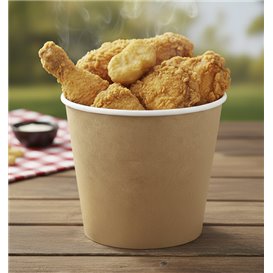 Kbelík z kraftového kartonu s víkem 2550ml Ø17cm (100 Ks)