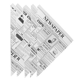 Papírové Kornouty Nepromastitelný Noviny 24,5cm 100g (1600 Ks)
