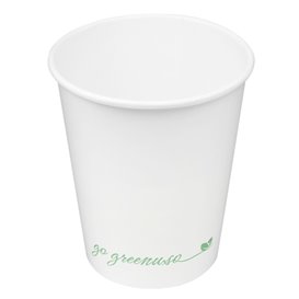 Bílý papírový kelímek "Go Green" 8Oz/240ml Ø8,0cm (1.000 Ks)