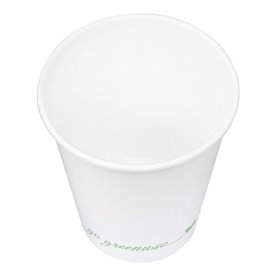 Bílý papírový kelímek "Go Green" 8Oz/240ml Ø8,0cm (50 Ks)
