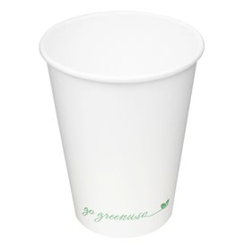 Bílý papírový kelímek "Go Green" 12Oz/360ml Ø9,0cm (1.000 Ks)